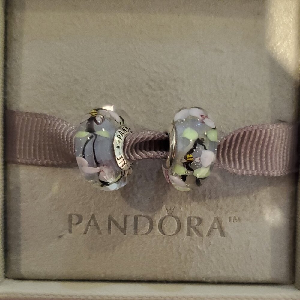 Pandora 2 murano enchanted garden charms